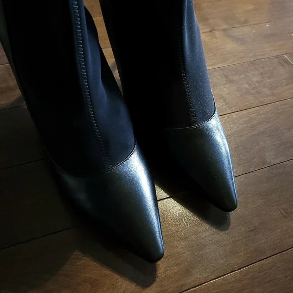 Jimmy Choo Brandon 85 Soft Leather Sock Ankle Spell Out Bootie - Picture 5 of 15